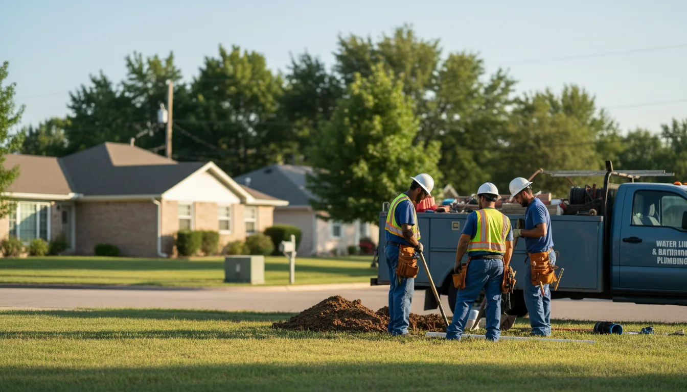Residential water line and bathroom plumbing service in Clayton, NC